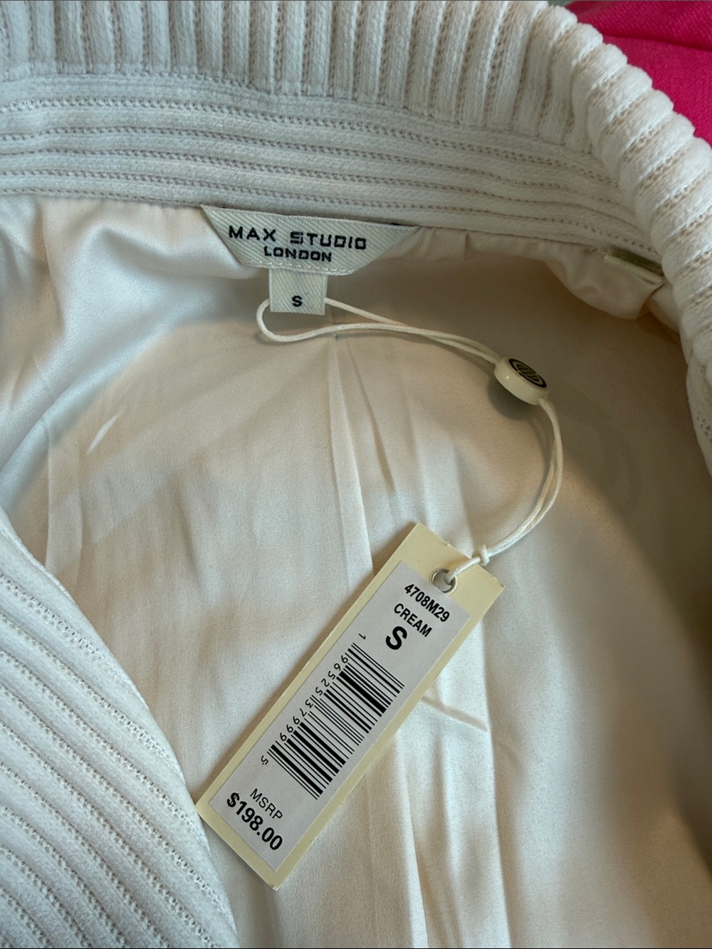 Max Studio Cream Ribbed Single-Button Blazer - Picture 3 of 3